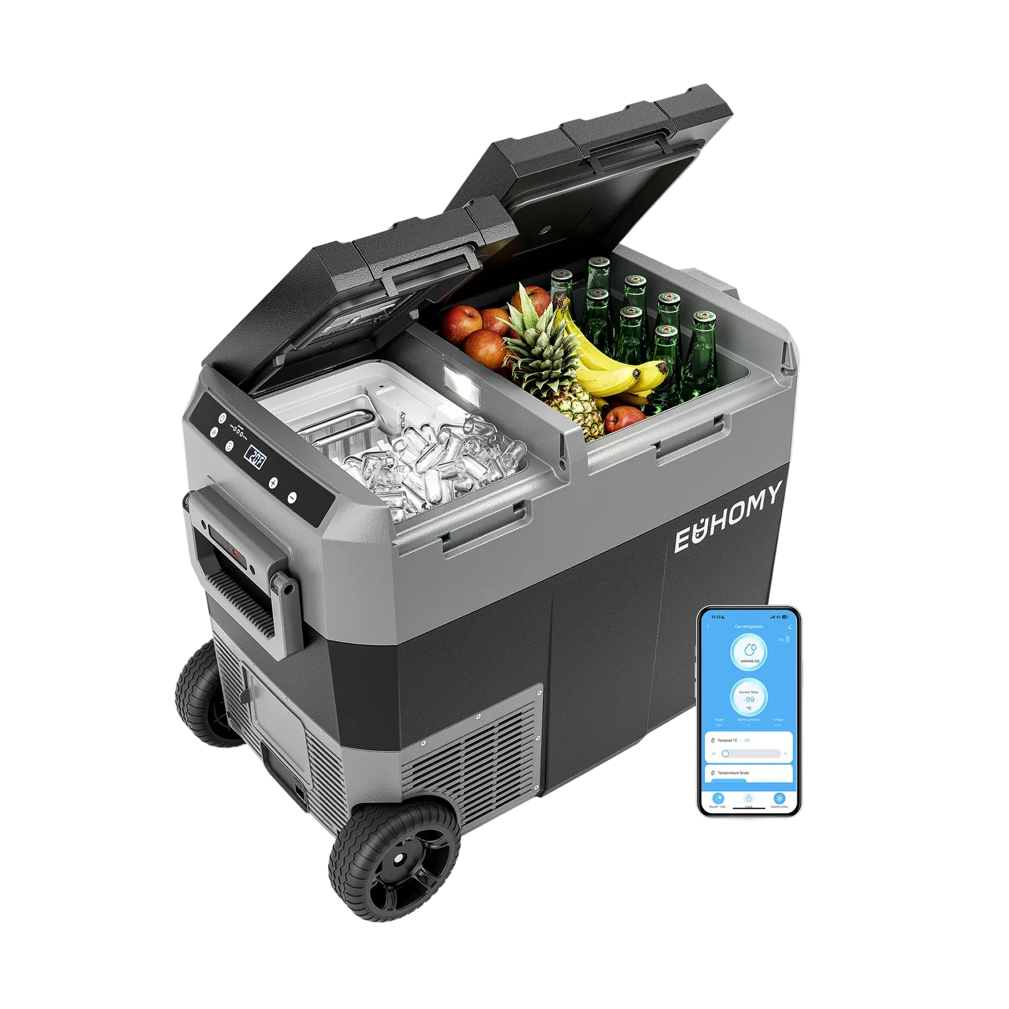 Euhomy ポータブル冷蔵庫 Euhomy 12 Volt Car Refrigerator with Ice Maker