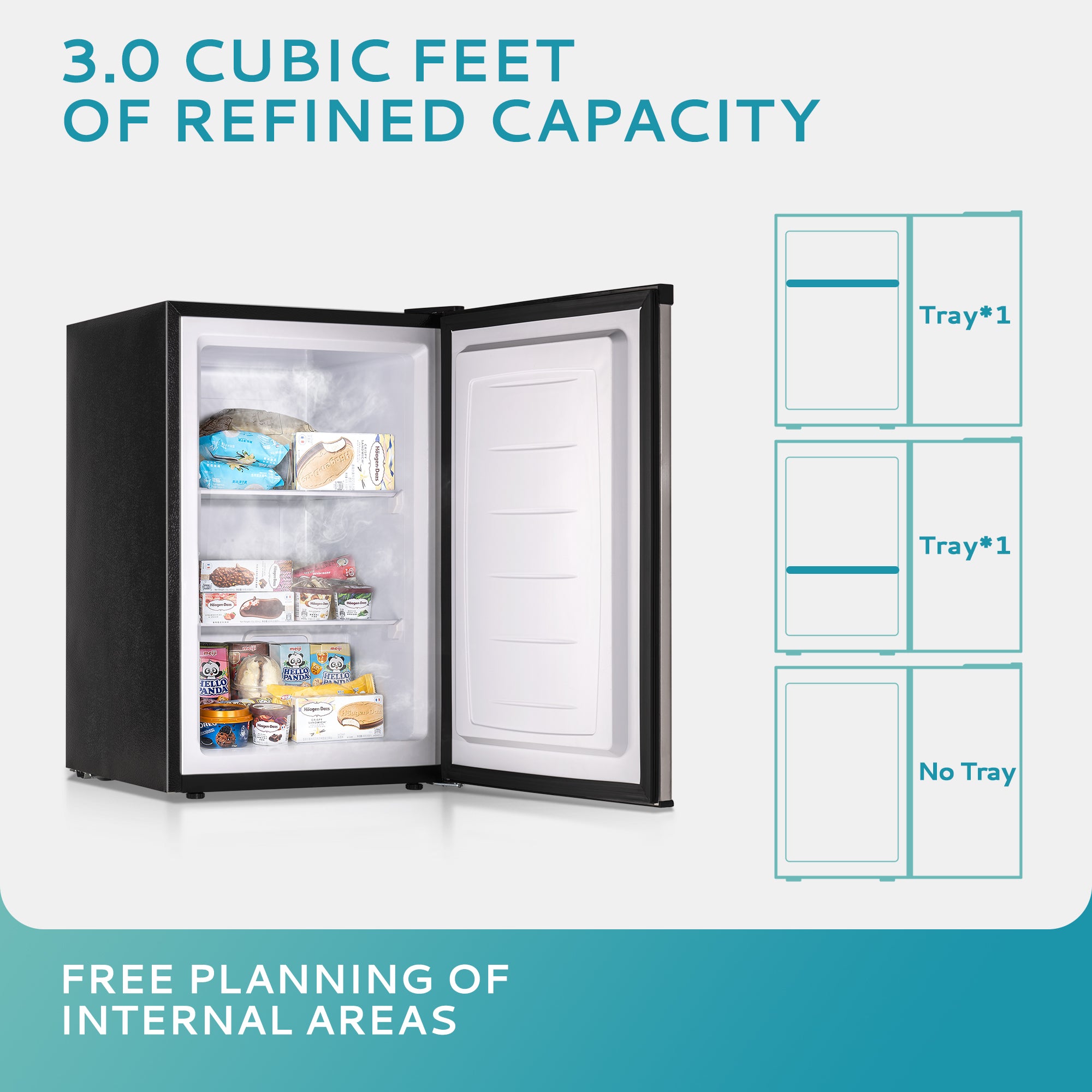 EUHOMY Compact Mini Freezer, Upright freezer Rapid Cooling - Euhomy