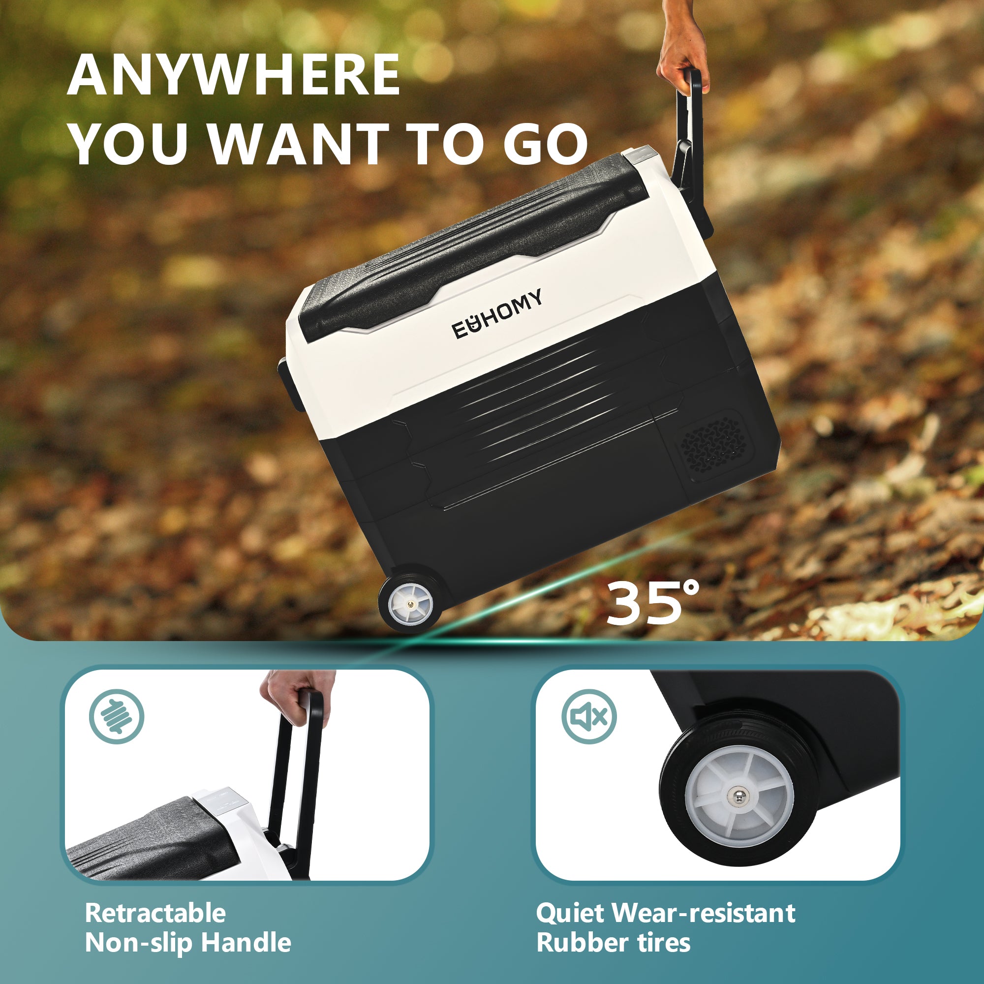 EUHOMY 12 Volt Efficient Wireless Dual Zone & Removable Clapboards RV Refrigerator - Euhomy