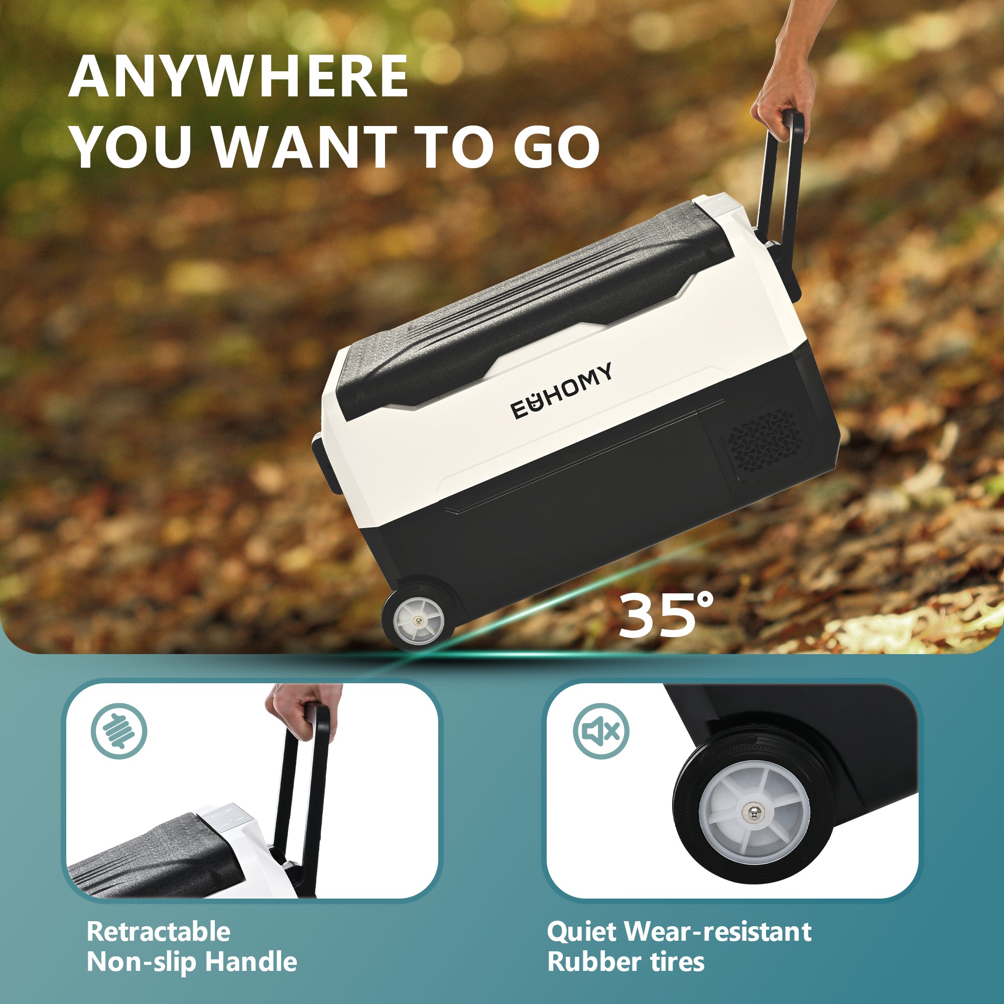 EUHOMY 12 Volt Efficient Wireless Dual Zone & Removable Clapboards RV Refrigerator - Euhomy