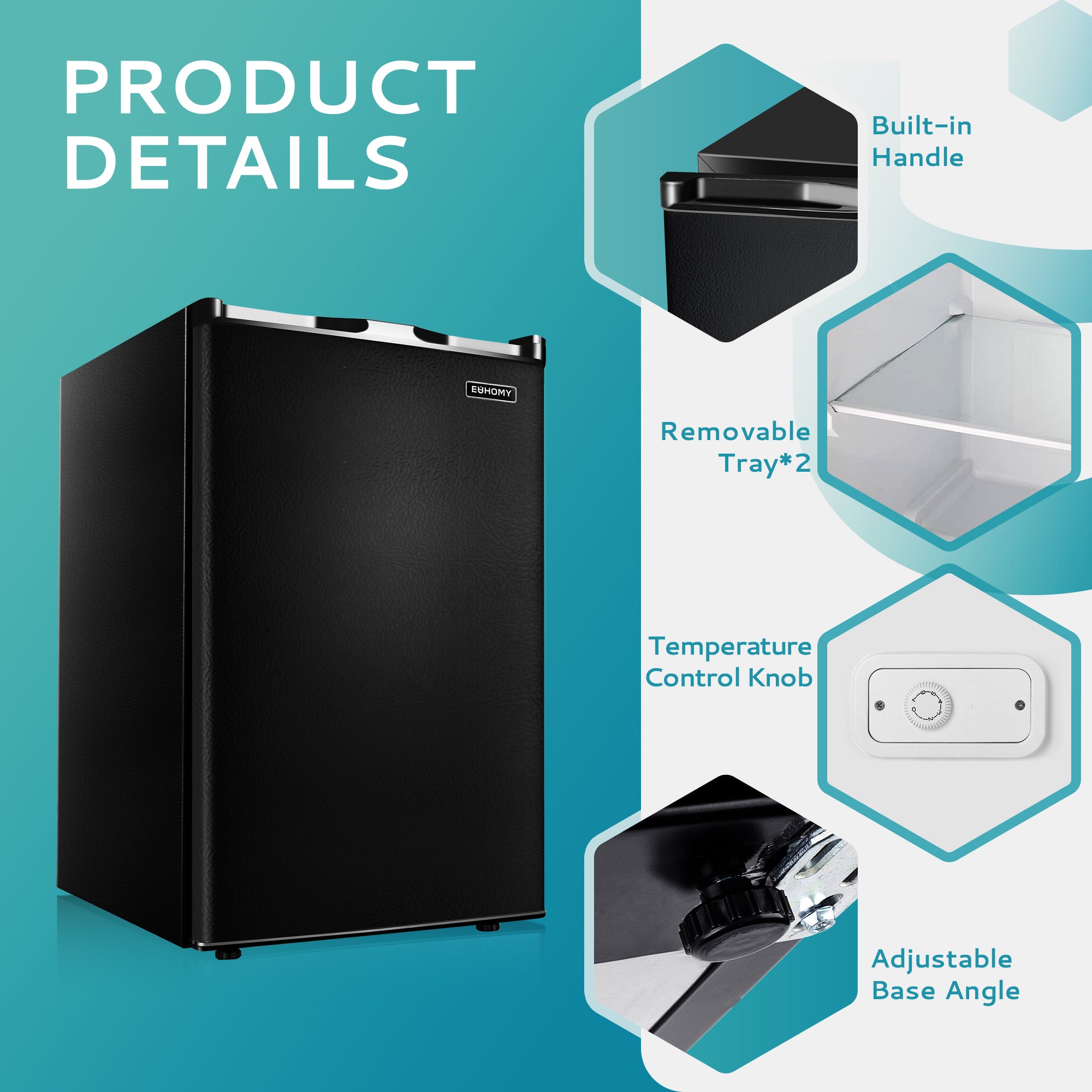 EUHOMY Compact Mini Freezer, Upright freezer Rapid Cooling - Euhomy