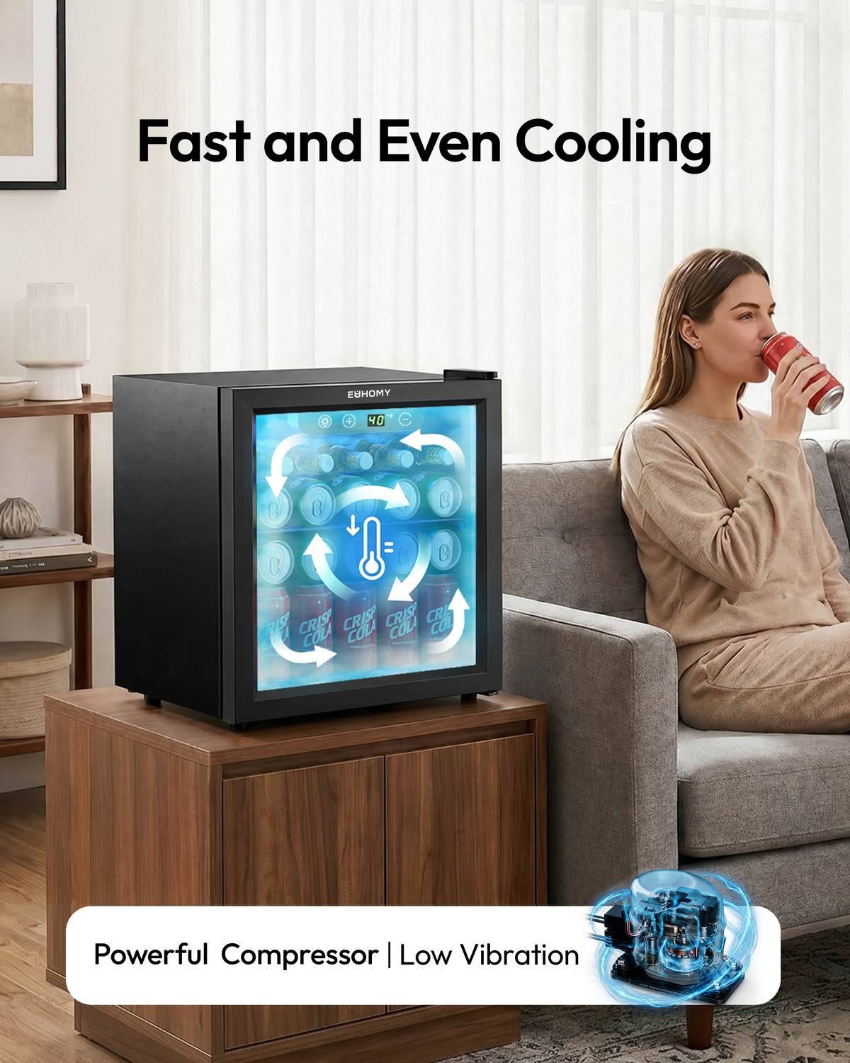 Euhomy Fizz 55 Beverage Refrigerator