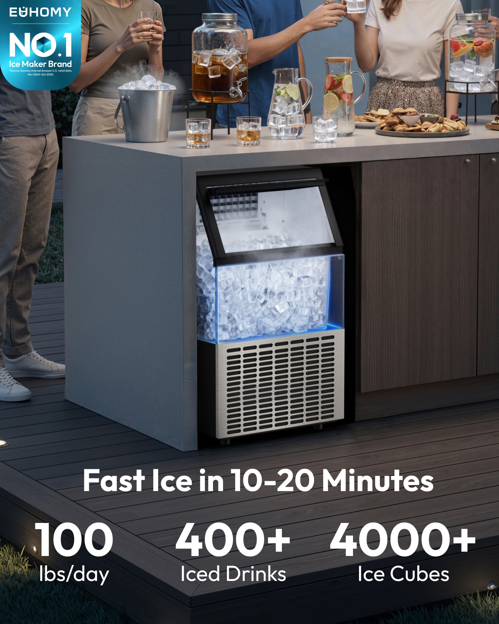 Euhomy Lucid M1 Cube Commercial Ice Maker