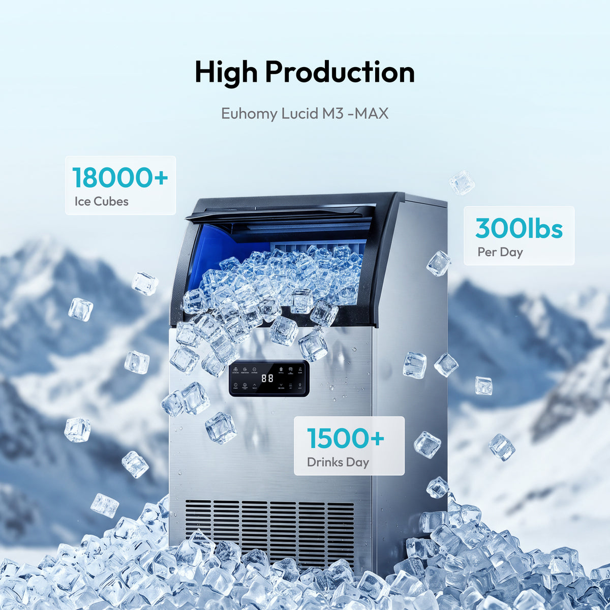 Euhomy Lucid M3 Cube Commercial Ice Maker