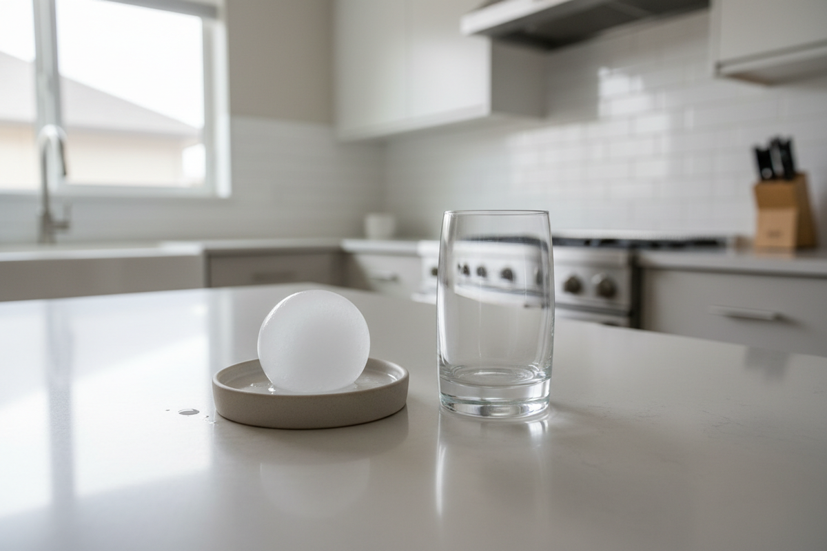 What Ice Shape Melts Into the Smallest Puddles on Countertops?