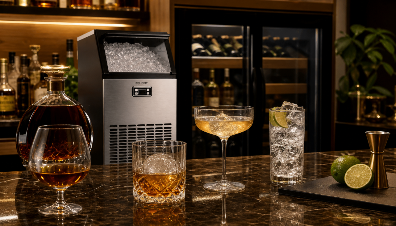Why Bartenders Use Different Glass Shapes for Spirits and What Ice Makers Change