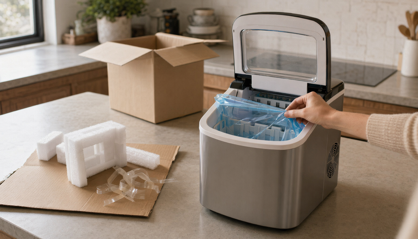 How to Remove Protective Film and Packaging From a New Ice Maker Safely Before First Use
