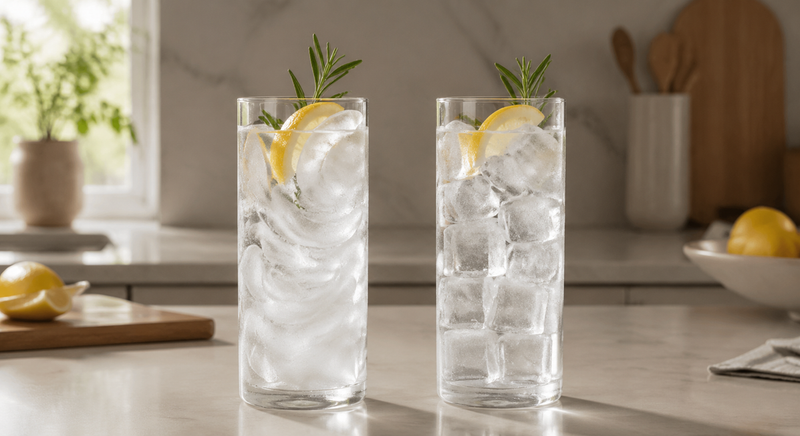 Why Does Crescent Ice Fit Better in Narrow Glasses Than Cube Ice?