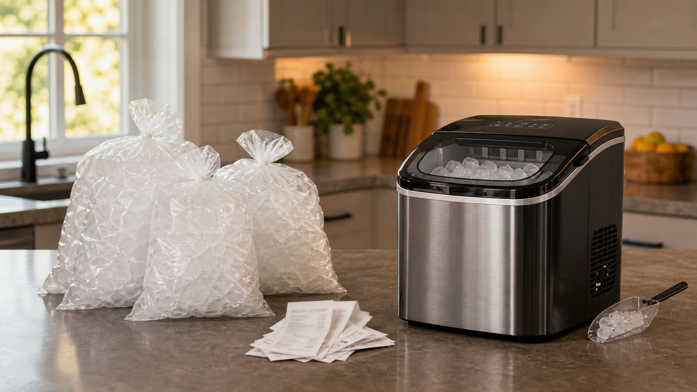 When Does Buying Bagged Ice Cost More Than Running a Countertop Ice Maker?