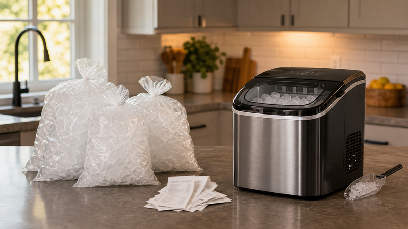 When Does Buying Bagged Ice Cost More Than Running a Countertop Ice Maker?