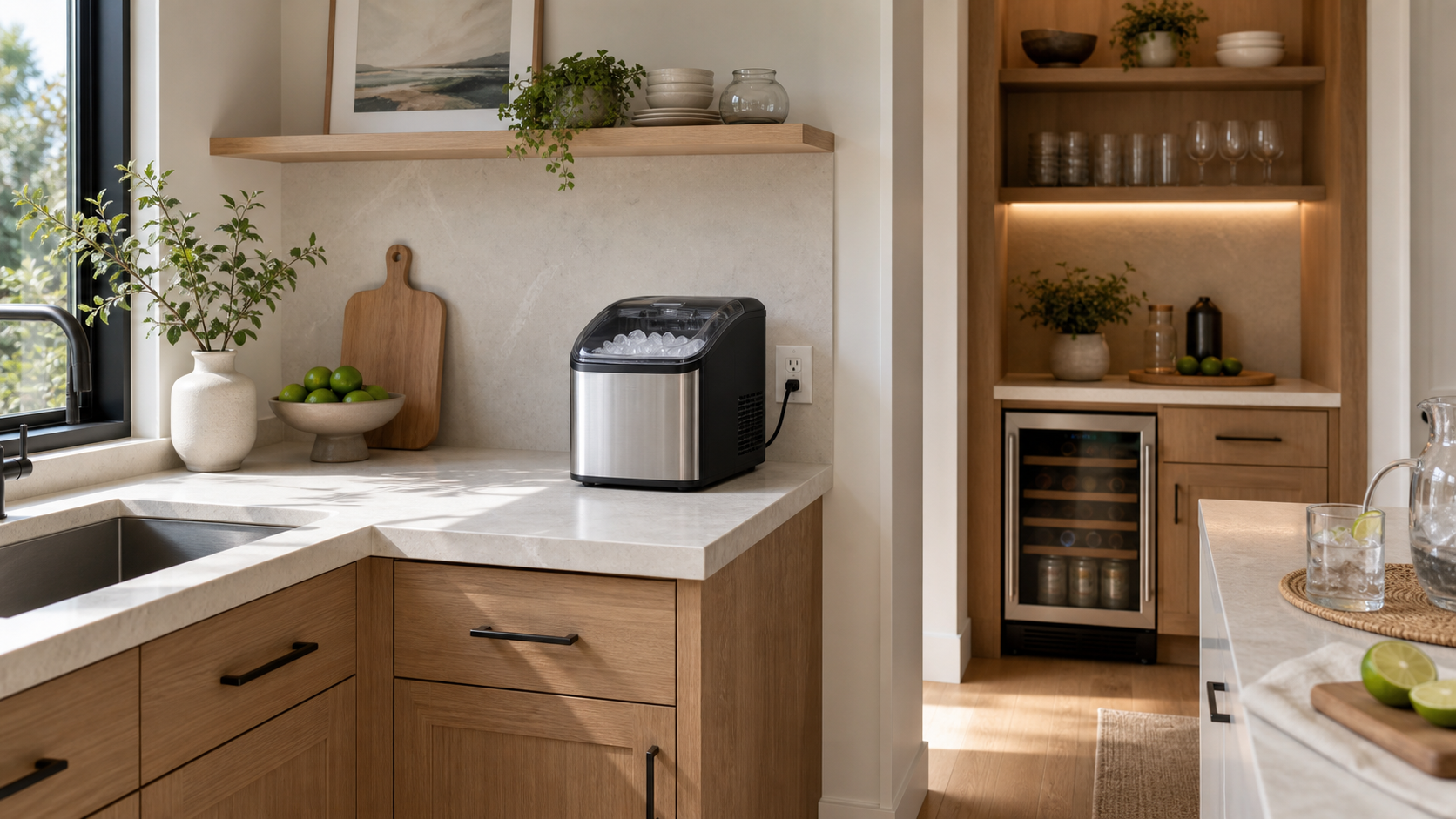 Should Your Ice Maker Sit on the Counter or Inside a Cabinet Alcove?