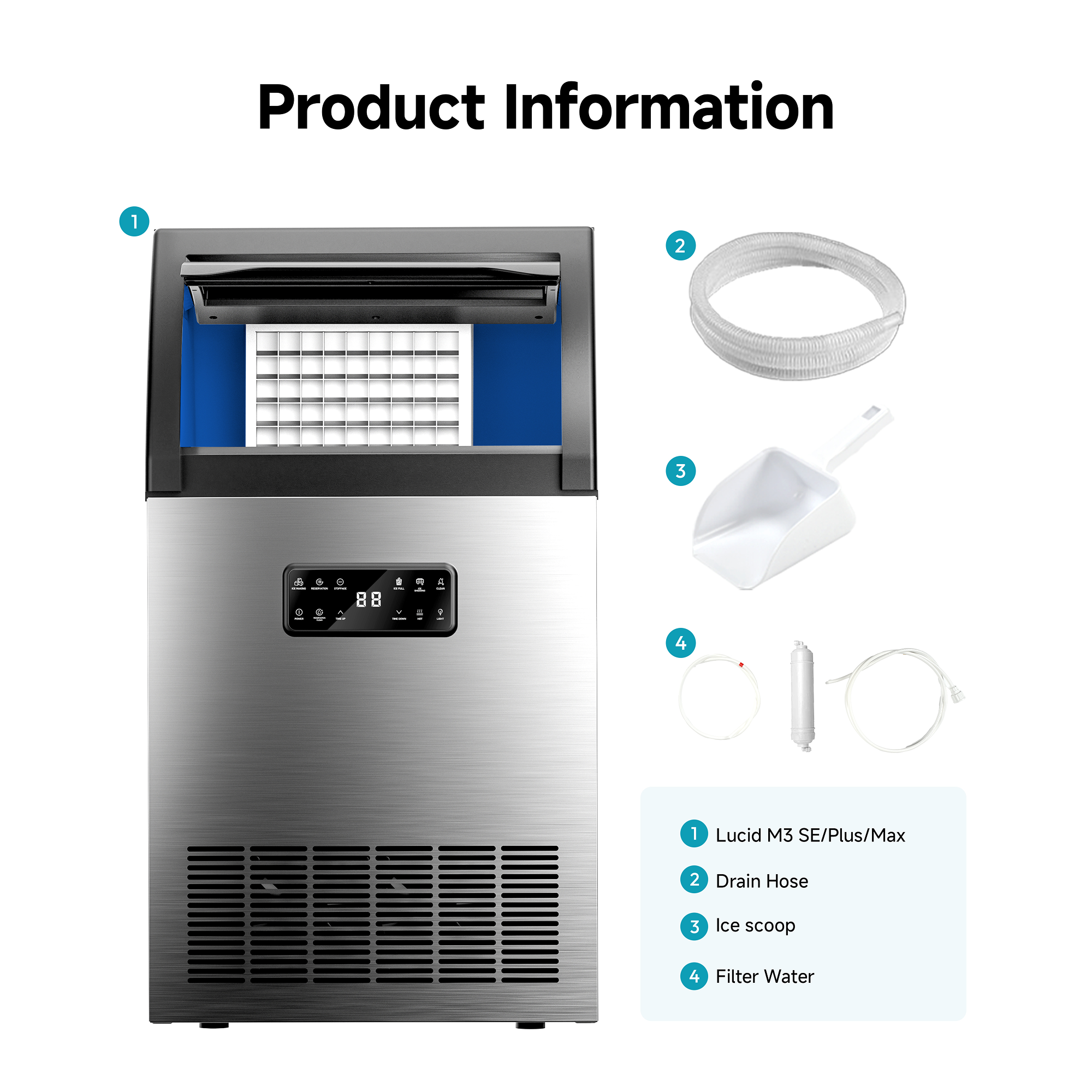 Euhomy Lucid M3 Cube Commercial Ice Maker