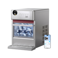Euhomy Rock Pro sphere ice maker with stainless steel finish and app control
