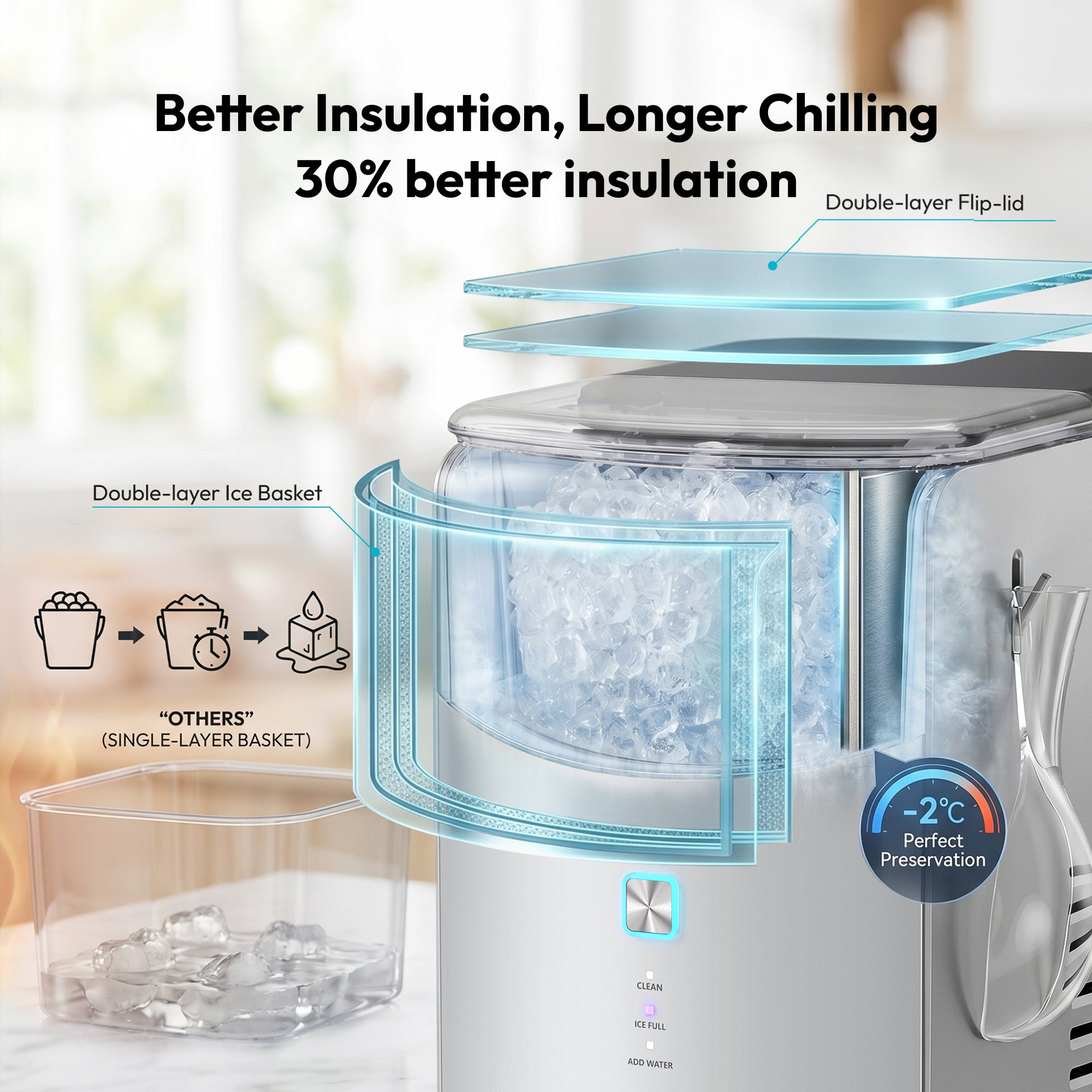 Euhomy Pearl L1 Max Nugget Ice Maker