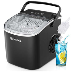 EUHOMY Dart H1 Portable Bullet Ice Maker Countertop With Handle - Black，12 inch, 26 Lbs/24H, Ready 9 Bullets in 6 Mins，Low Noise