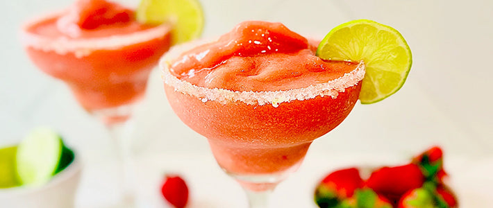 Frozen Strawberry Basil Margaritas