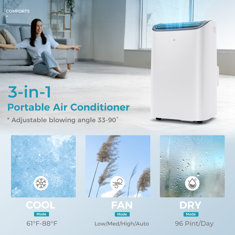 
                      
                        EUHOMY Portable Air Conditioners 14000 Btu3 in 1 Portable Cooling AC with Dehumidifier Fan Modes
                      
                    