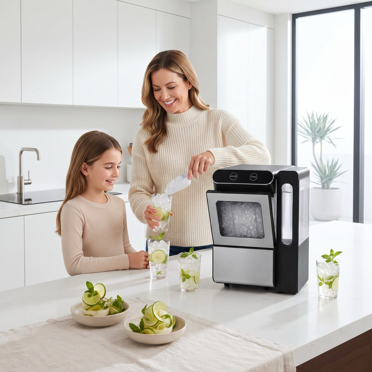 EUHOMY Nugget Ice Maker Countertop 26lbs/Day, 4.3L Water Tank, Portable Chewable Ice Machine for Home, Office & Bar