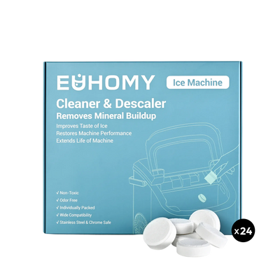 Euhomy ice machine cleaner and descaler tablets, 24-pack, non-toxic odor-free