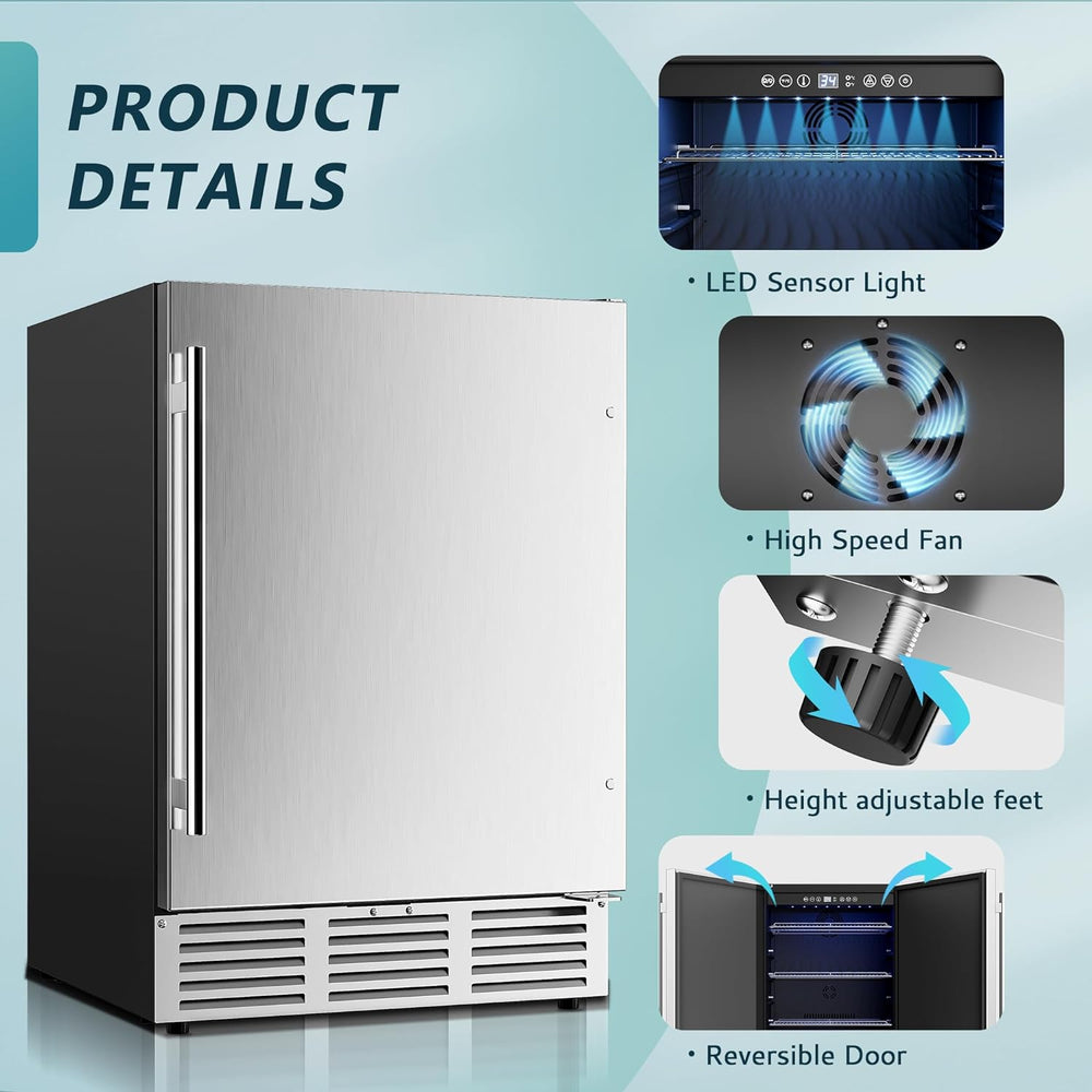 
                      
                        EUHOMY Beverage Refrigerator Under Counter Beer Fridge Large Capacity Wine Cooler - Euhomy
                      
                    