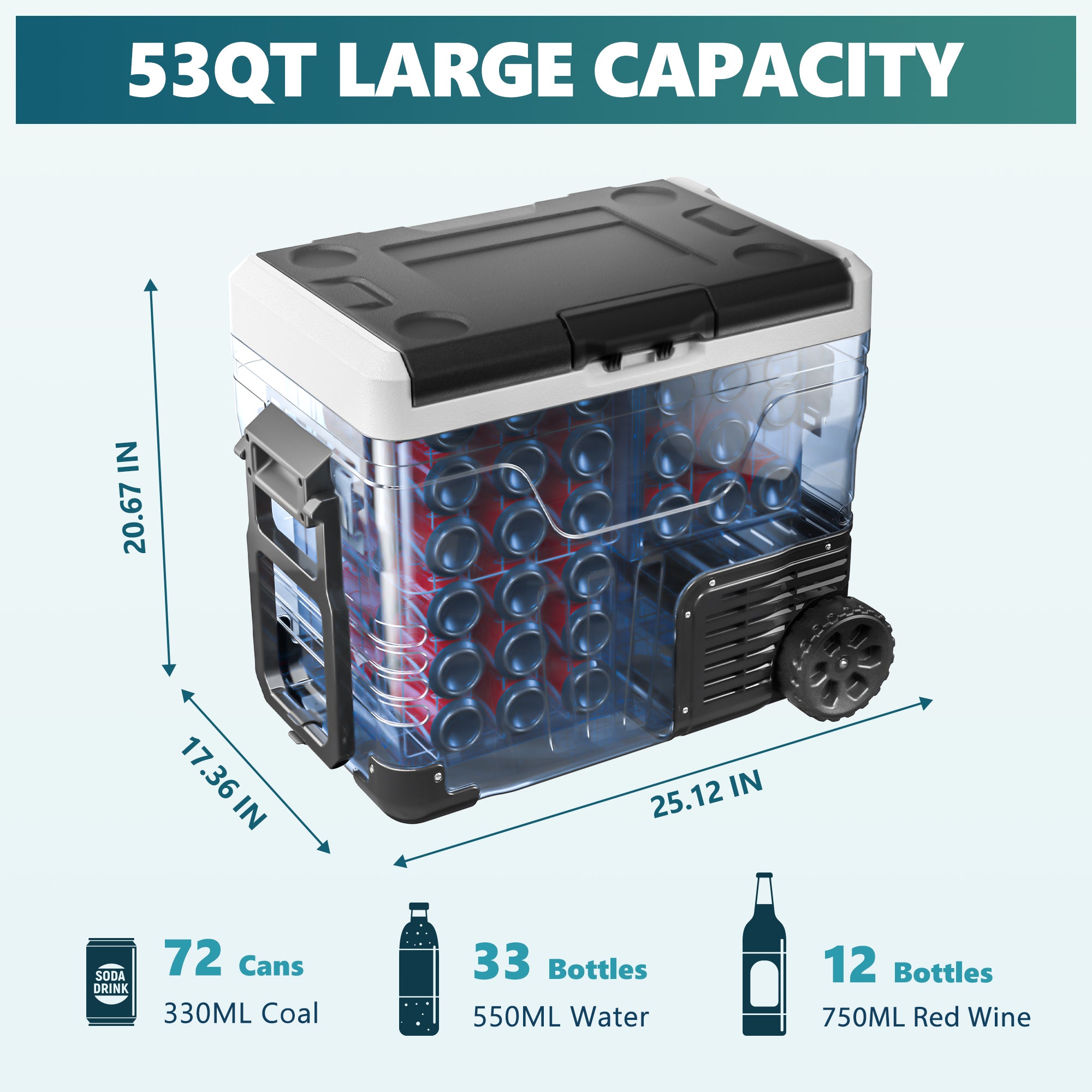 12V Car Refrigerator | 53Qt, App Control & Frost-Free