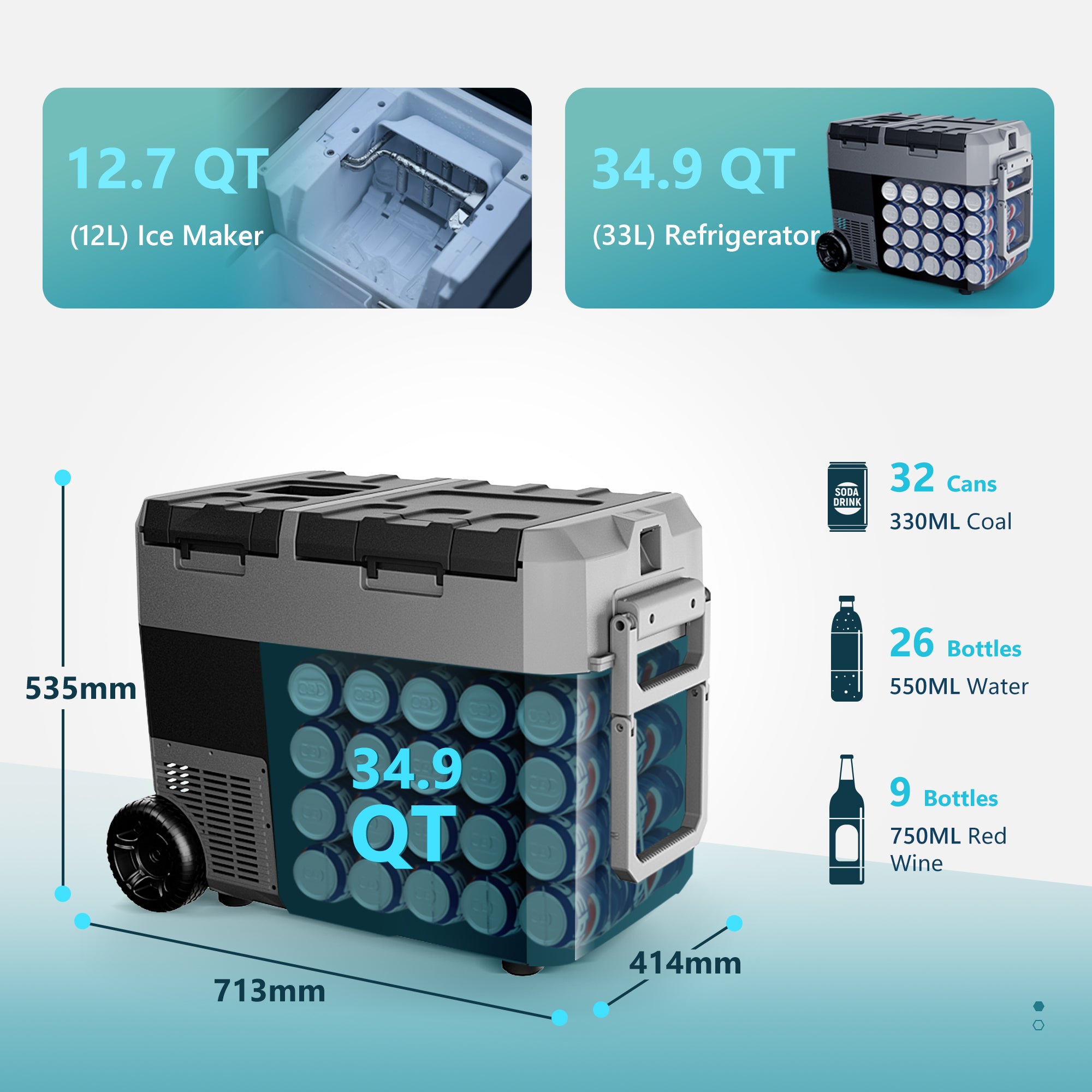 Euhomy 12 Volt Car Refrigerator with Ice Maker