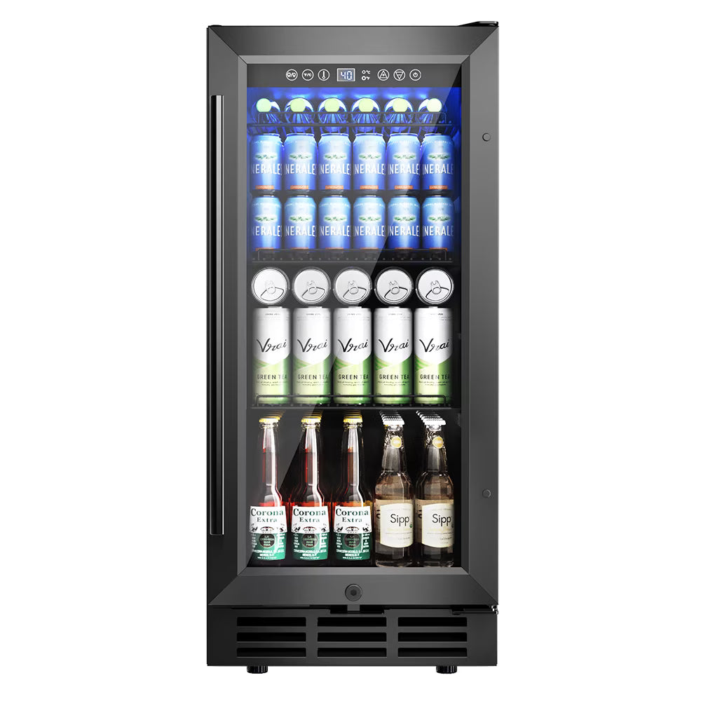EUHOMY 130 Can Beverage Refrigerator Cooler, 3.2 Cu.Ft Under Counter Drink Fridge for Soda, Water & Wine, Adjustable Temperature Control for Home Kitchen Bar