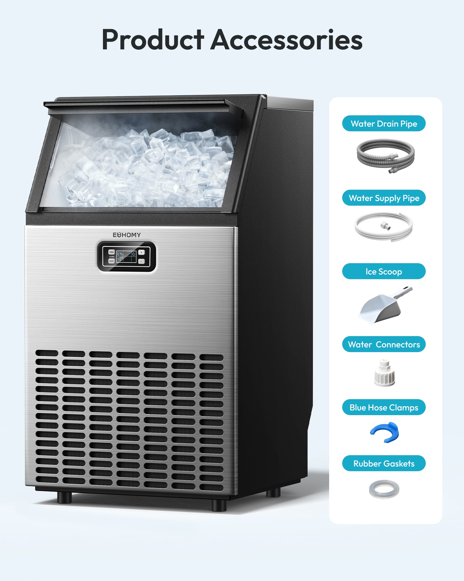 Cube Commercial Ice Maker | 100-200 lb/Day, ETL-Certified