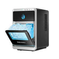 Euhomy LunaArc Crescent Ice Maker with clear ice and blue interior light