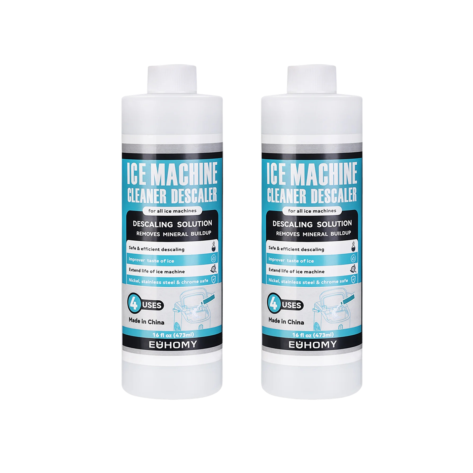 Euhomy Ice Maker Cleaner - 16/32 Fl OZ, Safe and Odor Free,  Powerful Cleansing, Universal Compatibility for Ice Makers