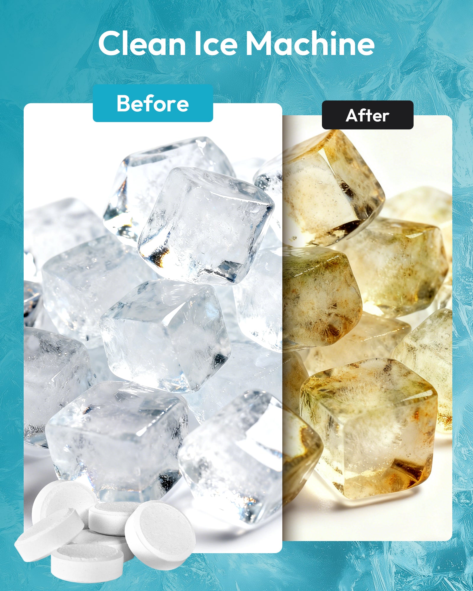 Euhomy Ice Maker Cleaner - 24 Clean Tablets, Powerful Cleansing
