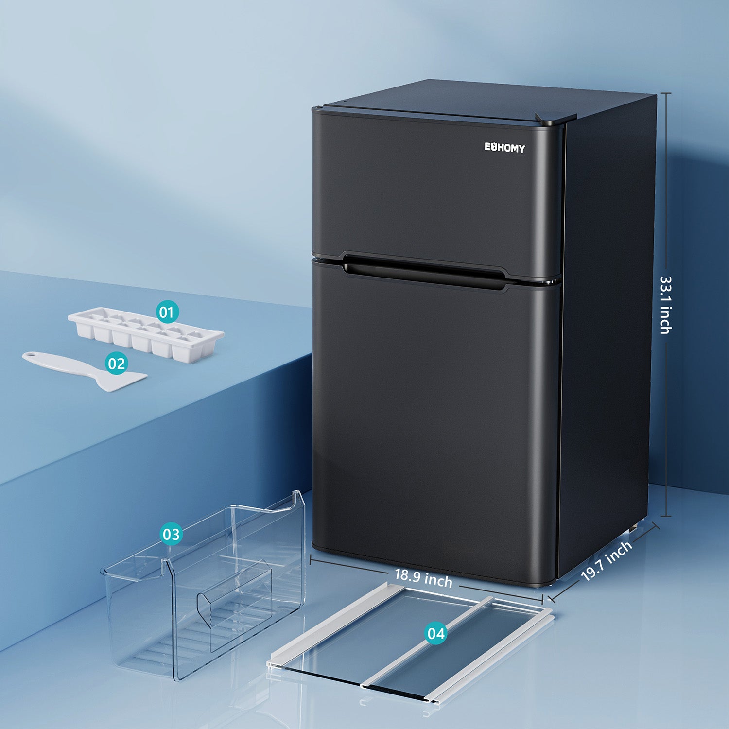 3.2 Cu Ft Mini Fridge | Dual-Zone, Built-In & Freestanding
