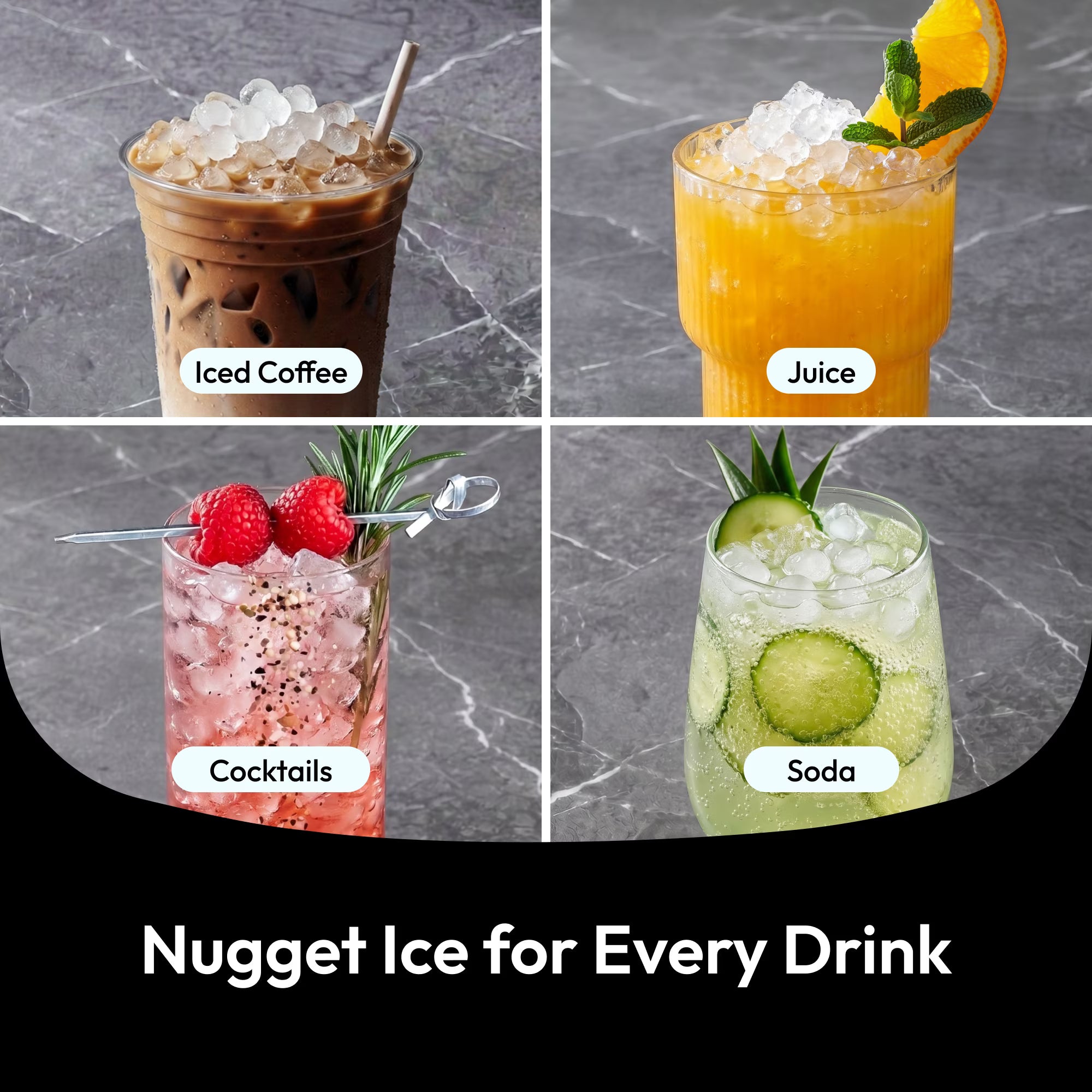 EUHOMY Countertop Nugget Ice Maker, 5-Minute Fast Ice Making, 35Lbs/24H Chewable Ice Machine with Dual-Layer Insulation, Self-Cleaning & 4 Descaling Packets, for Home, Office, Bar & RV, Black