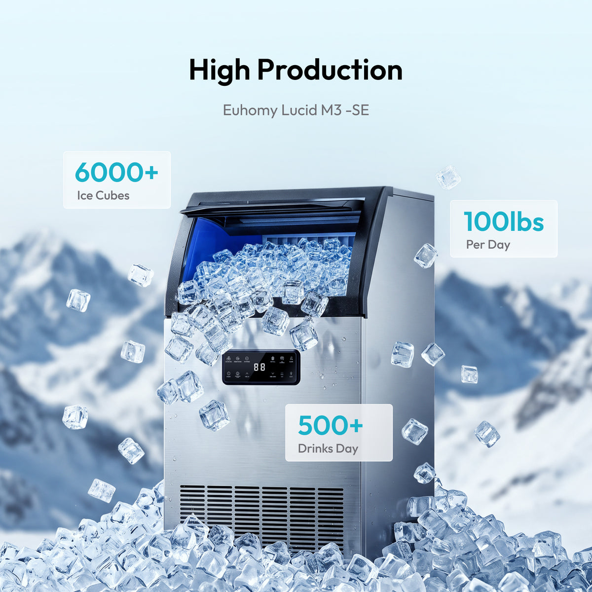 Euhomy Lucid M3 Cube Commercial Ice Maker
